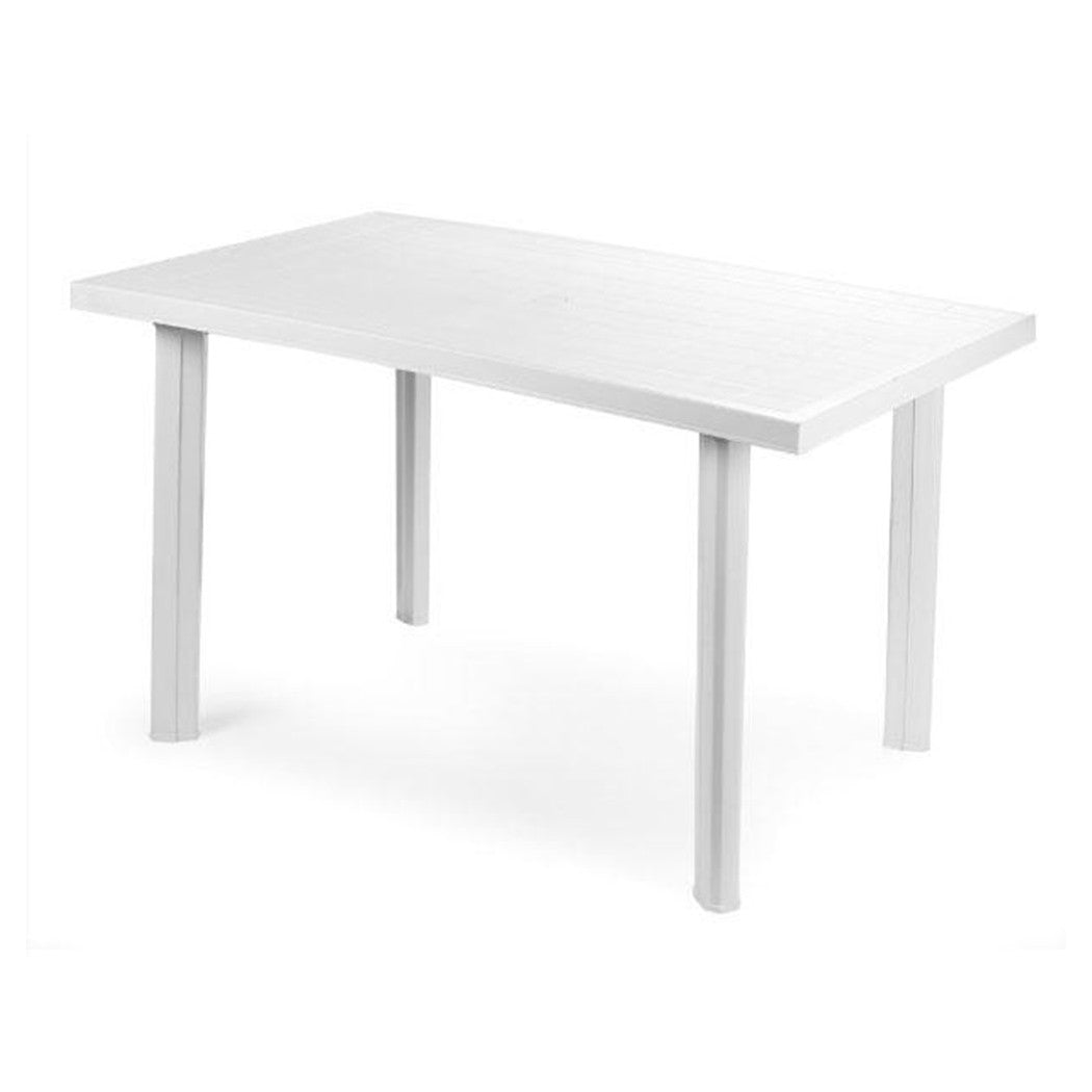 Trade Shop - Tavolo Rettangolare Da Giardino Esterno Velo Bianco 126x76x72cm Resistente 008944 -        