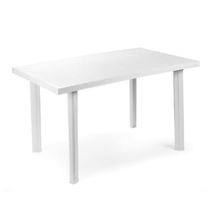 Trade Shop - Tavolo Rettangolare Da Giardino Esterno Velo Bianco 126x76x72cm Resistente 008944 -        