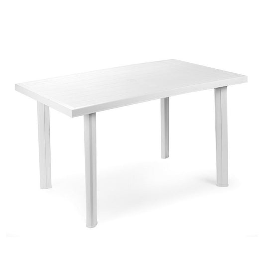 Trade Shop - Tavolo Rettangolare Da Giardino Esterno Velo Bianco 126x76x72cm Resistente 008944 -        