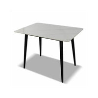 Tavolo rettangolare effetto marmo bianco Brot 120x70x75H