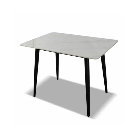 Tavolo rettangolare effetto marmo bianco Brot 120x70x75H