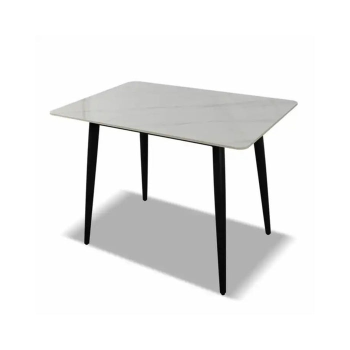 Tavolo rettangolare effetto marmo bianco Brot 120x70x75H