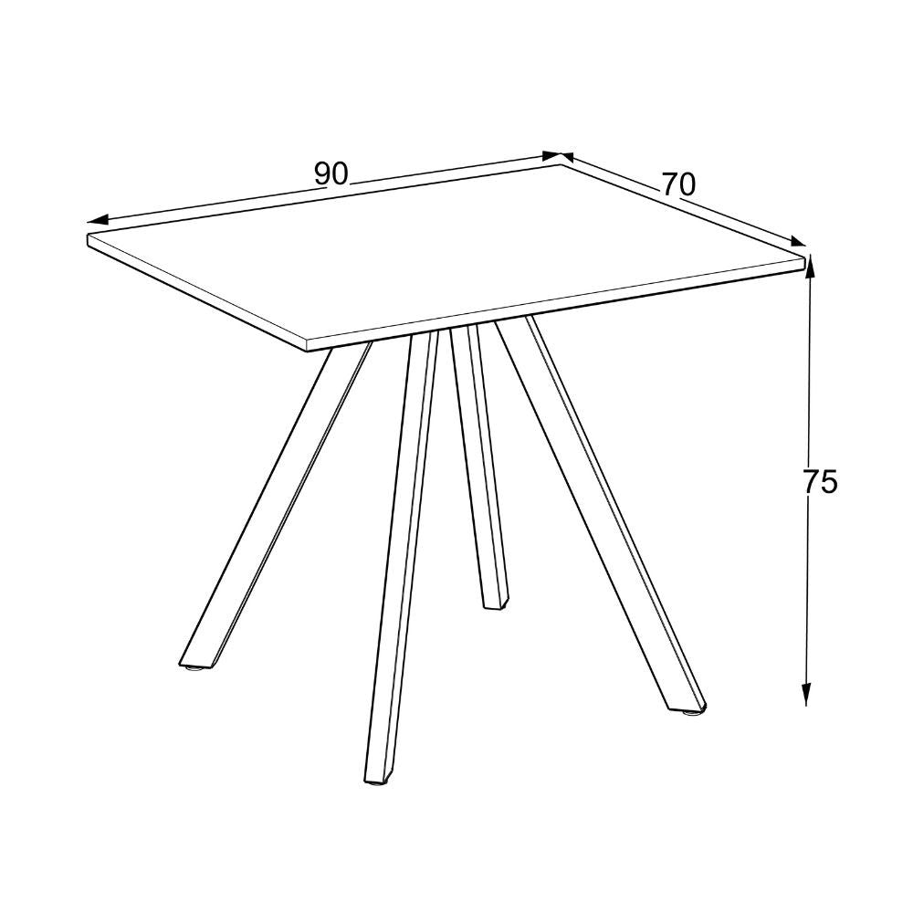Tavolo rettangolare Fisso grigio cemento Lucas: Eleganza e Stile 90x70x75H