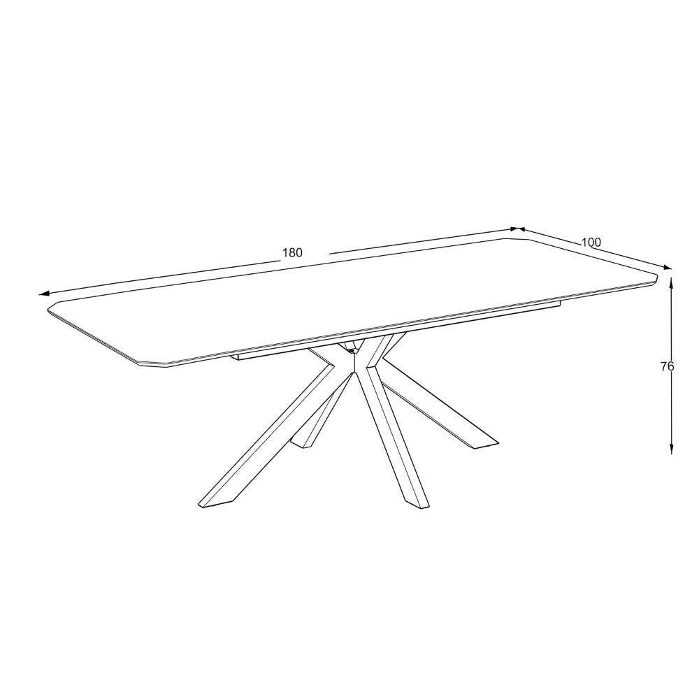 Tavolo rettangolare fisso Opera effetto marmo bianco opaco 180x100x76H