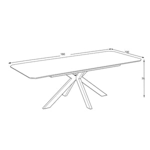 Tavolo rettangolare fisso Opera effetto marmo bianco opaco 180x100x76H