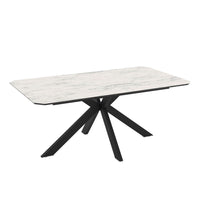 Tavolo rettangolare fisso Opera effetto marmo bianco opaco 180x100x76H