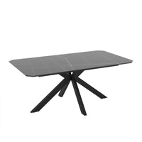 Tavolo rettangolare fisso Opera effetto marmo nero gold lucido 180x100x76H