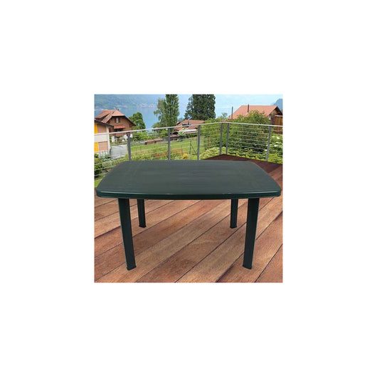 Tavolo Rettangolare in Resina da Esterno-Giardino Faro Verde 137x85 cm