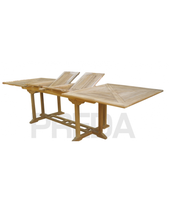 TAVOLO rettangolare maxi estendibile TEAK 200/300