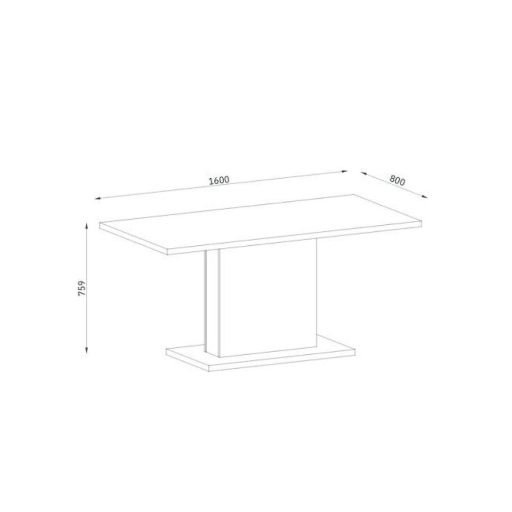Tavolo rettangolare Follow162 160x80x76h colore rovere