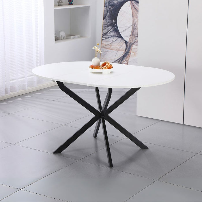 Tavolo rotondo allungabile Rut  100x100x77H colore bianco