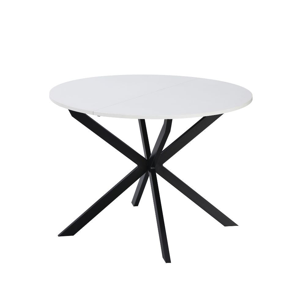 Tavolo rotondo allungabile Rut  100x100x77H colore bianco