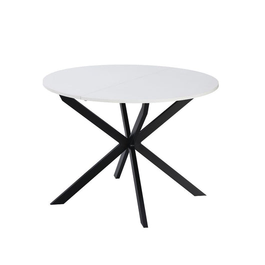 Tavolo rotondo allungabile Rut  100x100x77H colore bianco