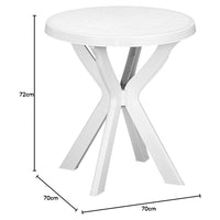 Trade Shop - Tavolo Rotondo Da Giardino Don Bianco Resistente 70xh72cm Arredo Da Esterno 012139 -        