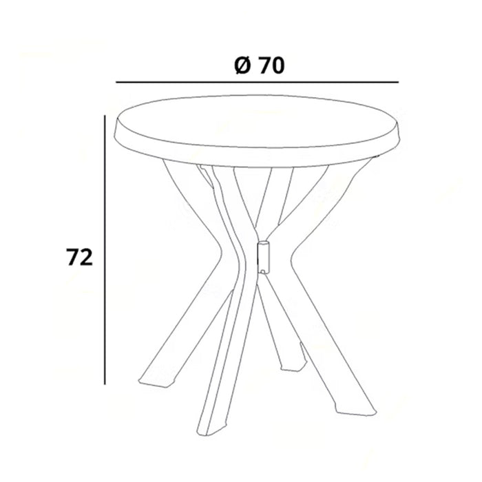 Trade Shop - Tavolo Rotondo Da Giardino Don Bianco Resistente 70xh72cm Arredo Da Esterno 012139 -        