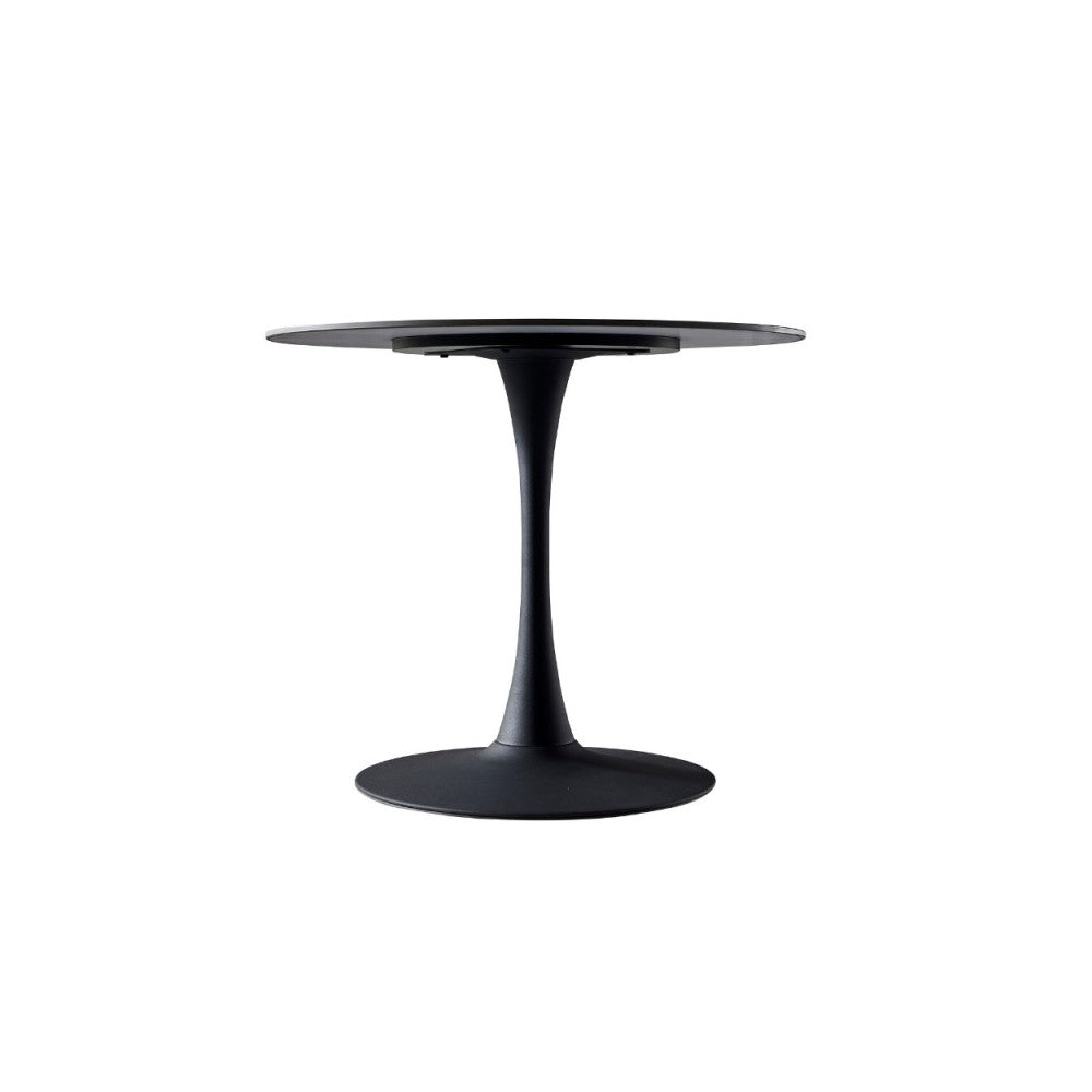 Tavolo rotondo Dot piano ceramica effetto marmo nero e oro