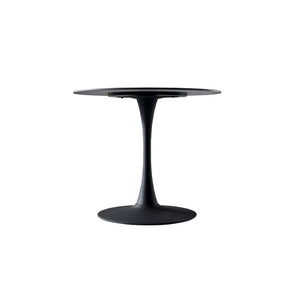 Tavolo rotondo Dot piano ceramica effetto marmo nero e oro