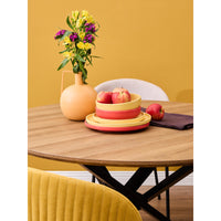 Tavolo Rotondo Jasper ø120x75cm Top Noce + Gambe Nere