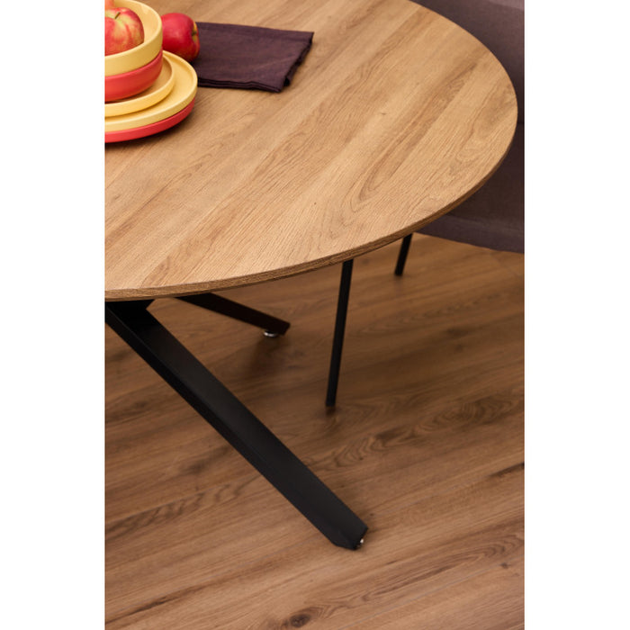 Tavolo Rotondo Jasper ø120x75cm Top Noce + Gambe Nere