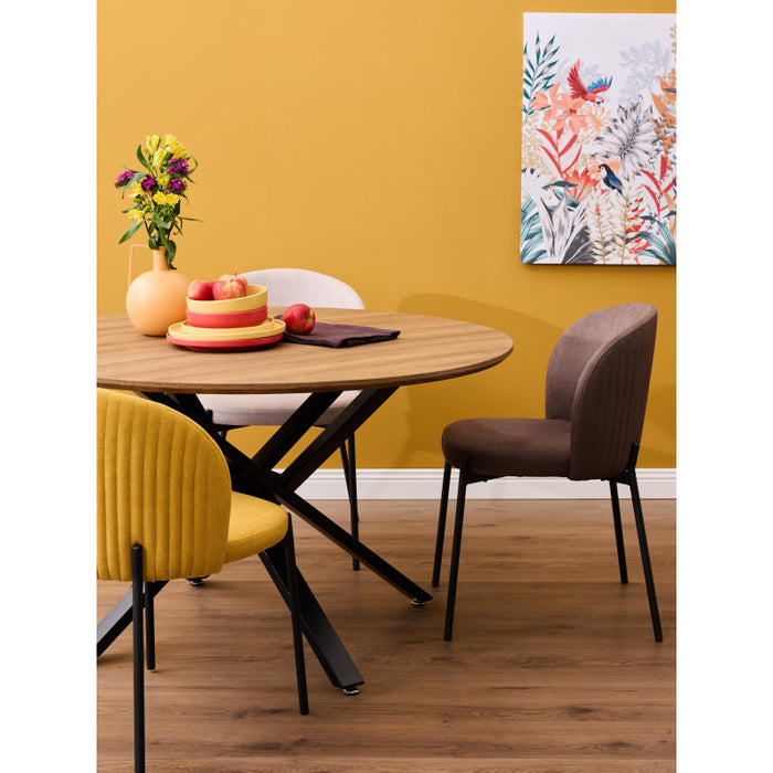 Tavolo Rotondo Jasper ø120x75cm Top Noce + Gambe Nere