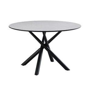 Tavolo rotondo Logan piano cemento e gambe nere 120x120x76.5H