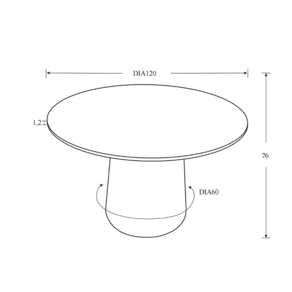Tavolo rotondo Lauren piano ceramica effetto marmo nero oro 120x120x76h