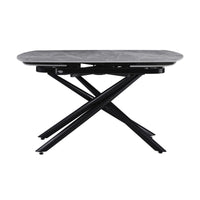 Tavolo Ryder 140(200)x90x76cm Top Ceramica Amica Grigio Marmorizzato Lucido