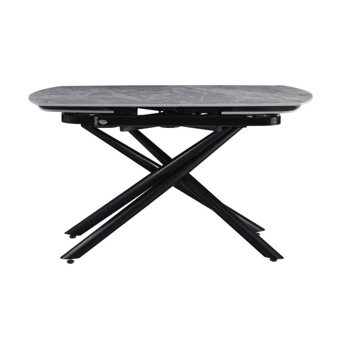 Tavolo Ryder 140(200)x90x76cm Top Ceramica Amica Grigio Marmorizzato Lucido