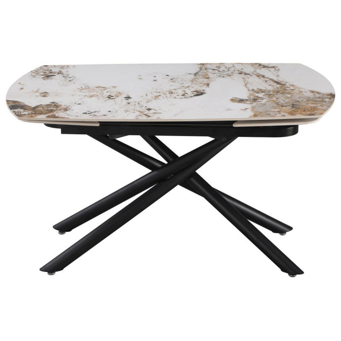 Tavolo Ryder 140(200)x90x76cm Top Ceramica Amica Marrone Marmorizzato Lucido