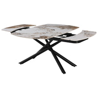 Tavolo Ryder 140(200)x90x76cm Top Ceramica Amica Marrone Marmorizzato Lucido