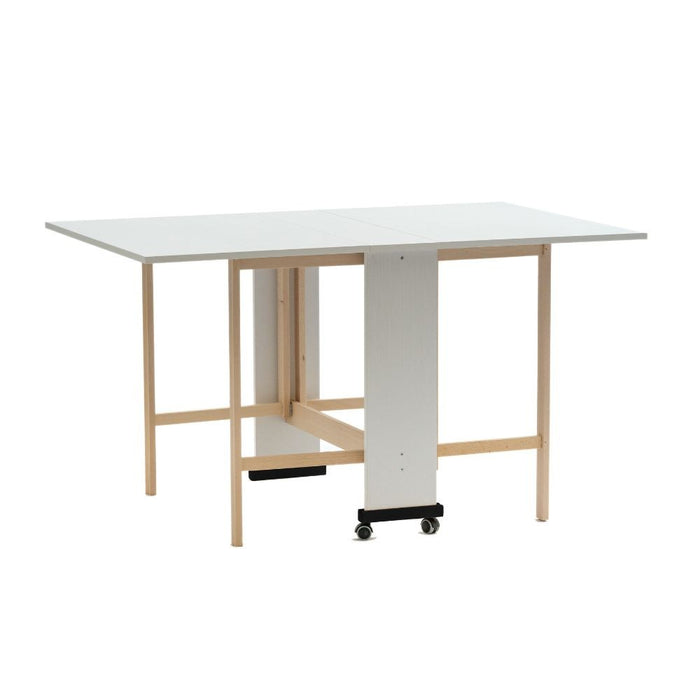 Tavolo Salvaspazio Trio Pieghevole 24x90x78 cm Bianco Frassinato