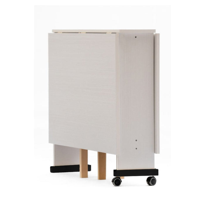 Tavolo Salvaspazio Trio Pieghevole 24x90x78 cm Bianco Frassinato
