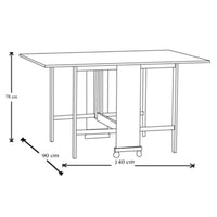 Tavolo Salvaspazio Trio Pieghevole 24x90x78 cm Bianco Frassinato