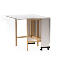 Tavolo Salvaspazio Trio Pieghevole 24x90x78 cm Bianco Frassinato