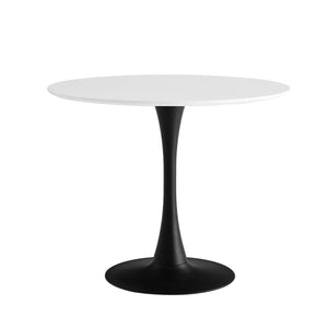 LÚZETE - TAVOLO SAN ANTONI Ø90 CM GAMBE NERE PIANO BIANCO