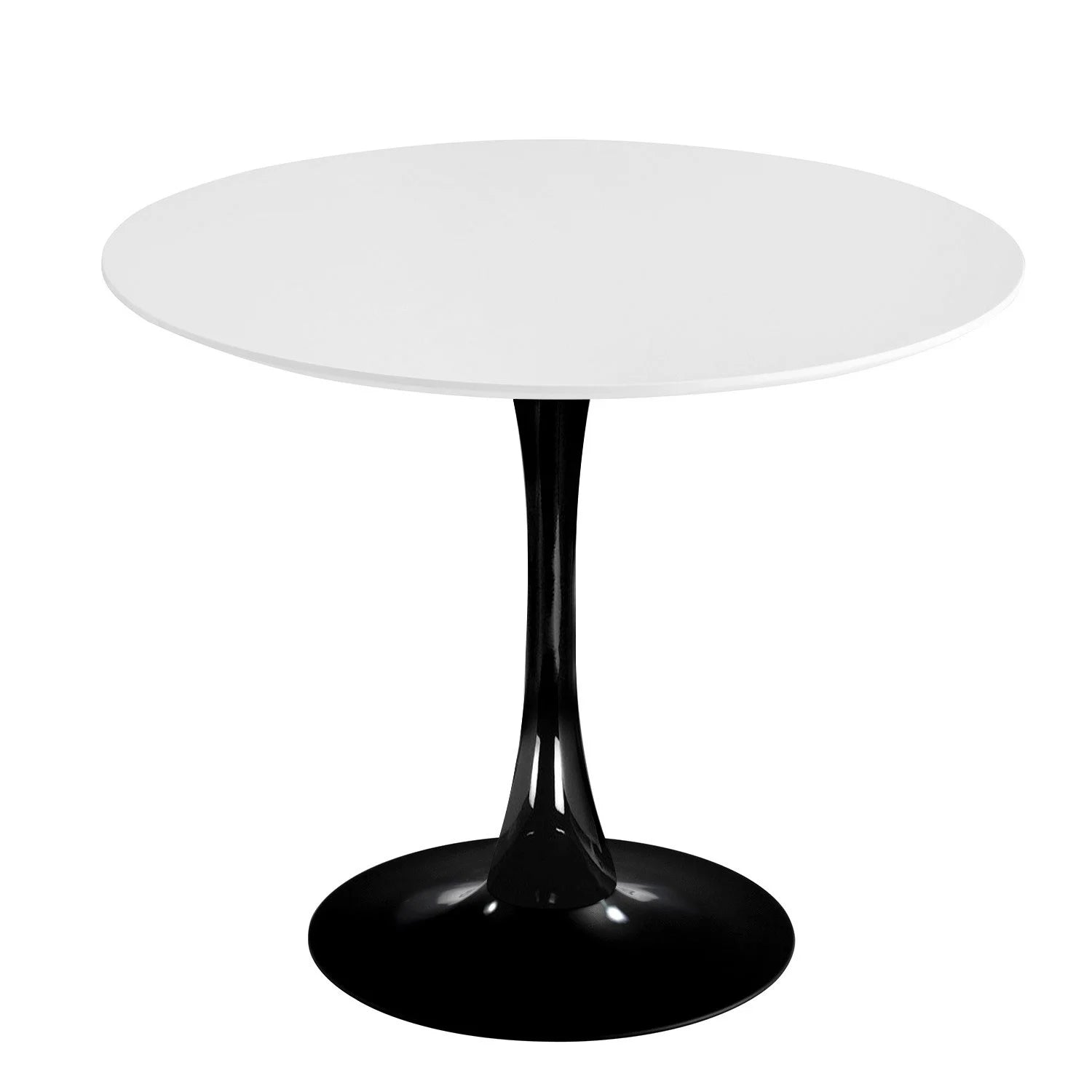 LÚZETE - TAVOLO SAN ANTONI Ø90 CM GAMBE NERE PIANO BIANCO