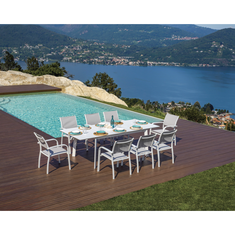 Tavolo San Donato - Allungabile 160/240 X 102 Cm - Allungo Centrale - Bianco Moia