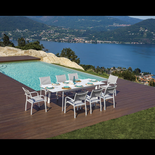 Tavolo San Donato - Allungabile 160/240 X 102 Cm - Allungo Centrale - Bianco Moia