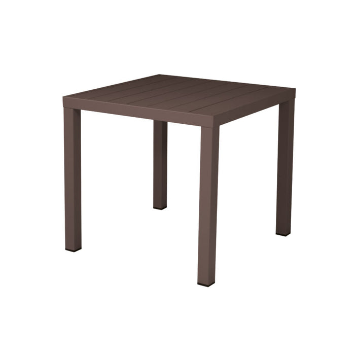 Tavolo San Vincenzo MOIA 80x80 in alluminio chocolate