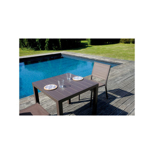 Tavolo San Vincenzo MOIA 80x80 in alluminio chocolate