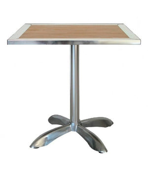 Tavolo Saragozza in alluminio e legno - 70 x 70 cm