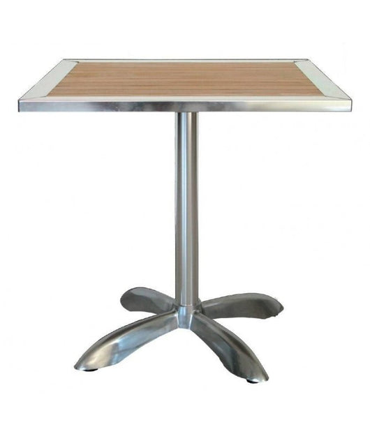 Tavolo Saragozza in alluminio e legno - 70 x 70 cm