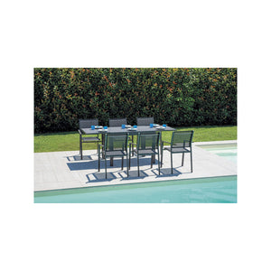 Tavolo Spalato 104/208X75 Alluminio Antracite Moia