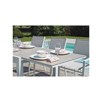 Tavolo Spalato 104/208X75 Alluminio Bianco Moia