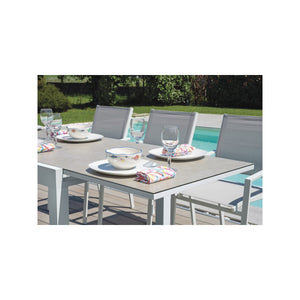 Tavolo Spalato 104/208X75 Alluminio Bianco Moia