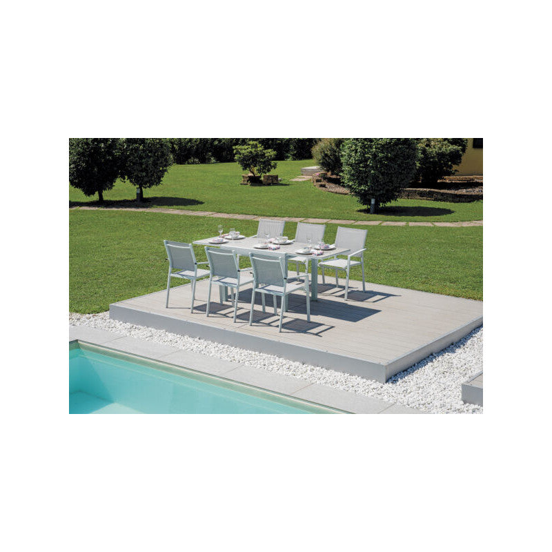 Tavolo Spalato 104/208X75 Alluminio Bianco Moia
