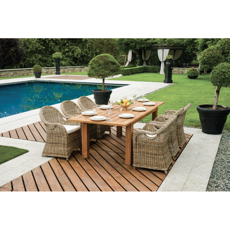 Tavolo Sumatra 180/250*100 In Teak Riciclato Moia