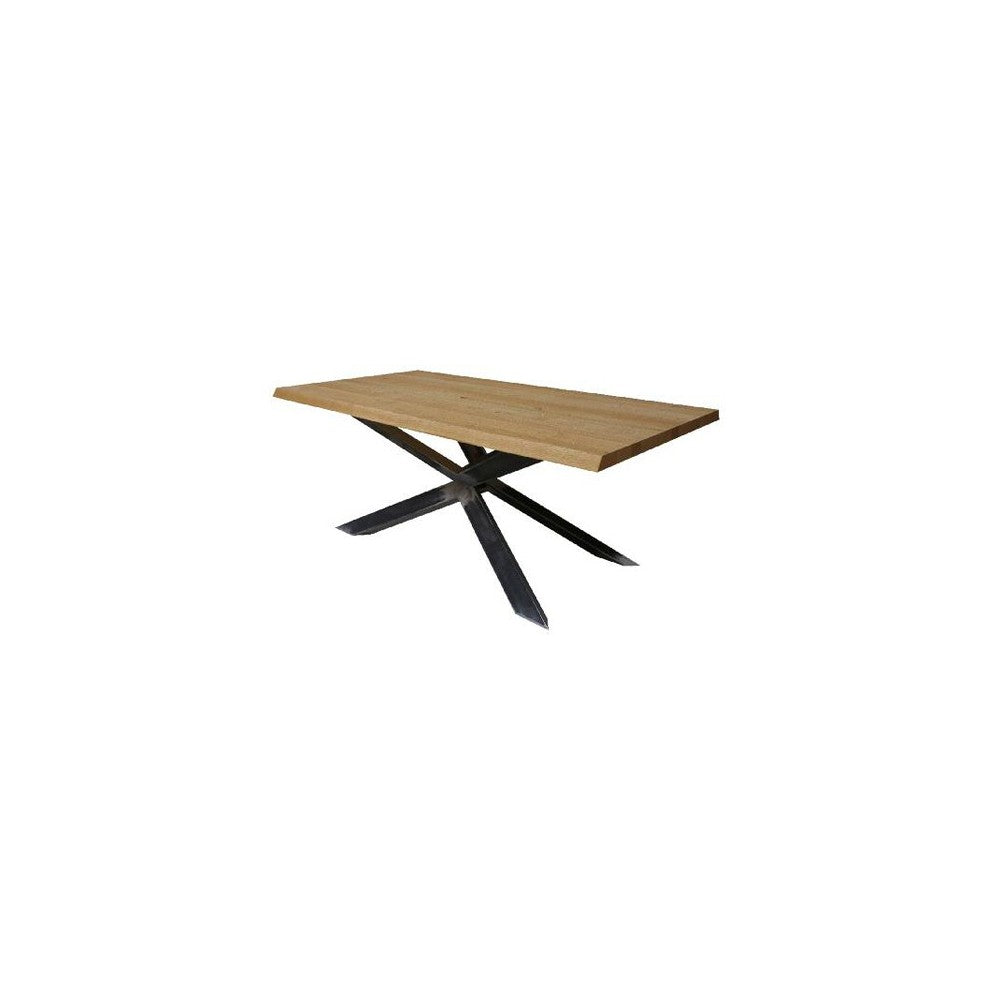 Tavolo Taranta con piano in legno e struttura acciaio