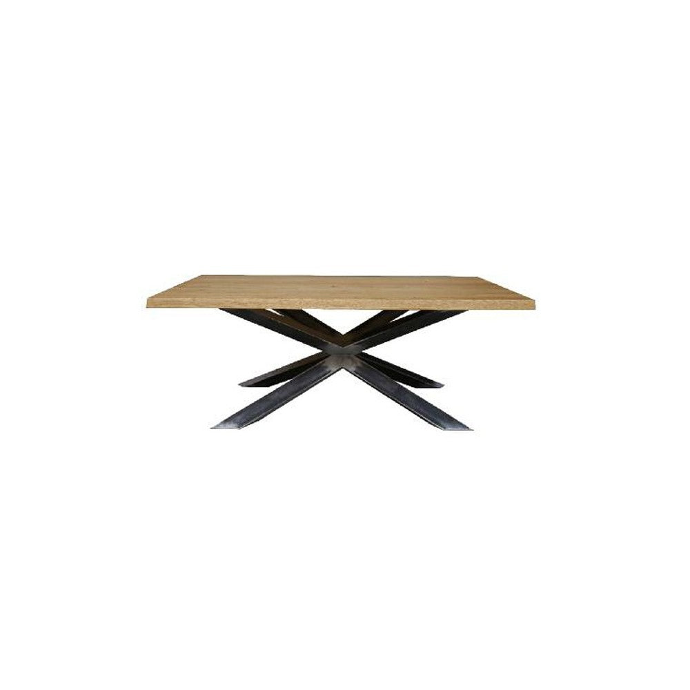 Tavolo Taranta con piano in legno e struttura acciaio