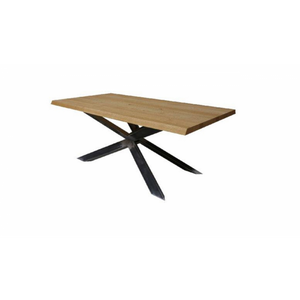 Tavolo Taranta con piano in legno rovere e struttura acciaio